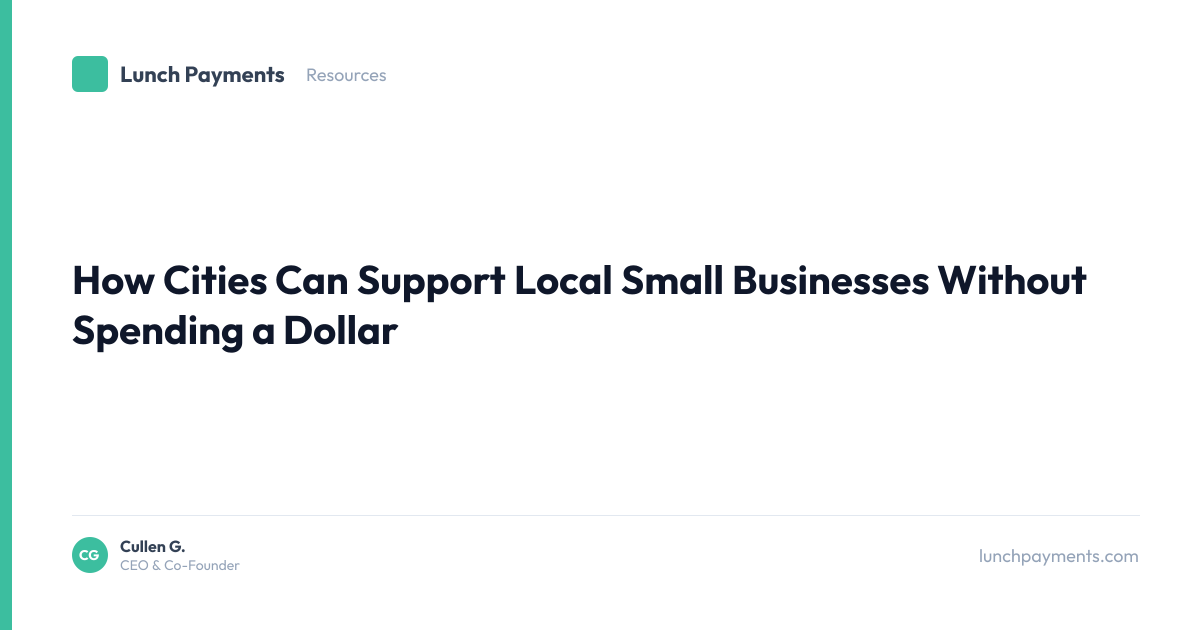 Support Local Identity How Cities Can Support Local Small Businesses Without Spending a Dollar ...